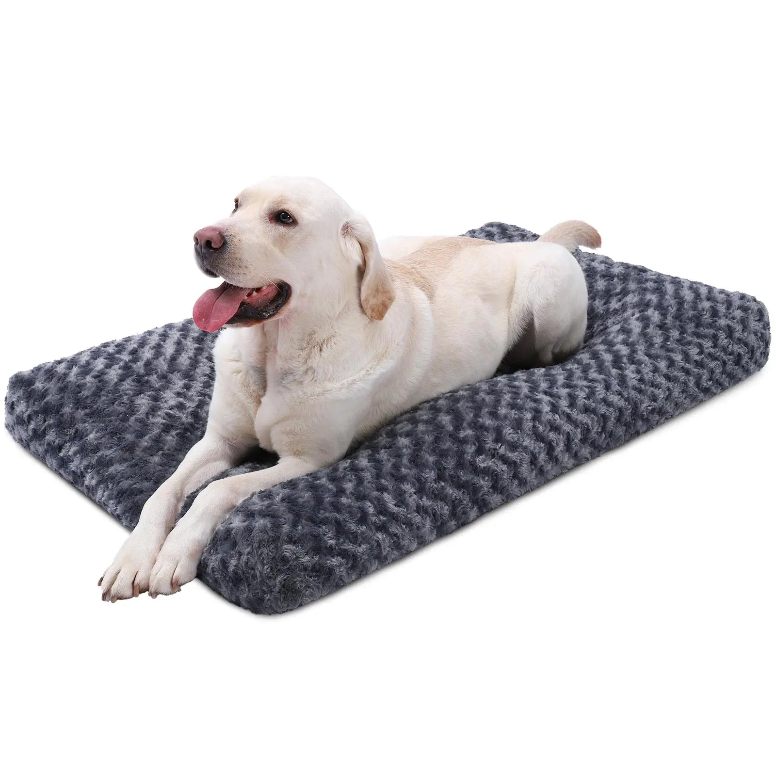 Cama de camurça moderna de luxo para animais de estimação, sofá para cães pequenos e médios com recurso de dormir de penugem removível e lavável, cama xadrez sólida para cães e gatos