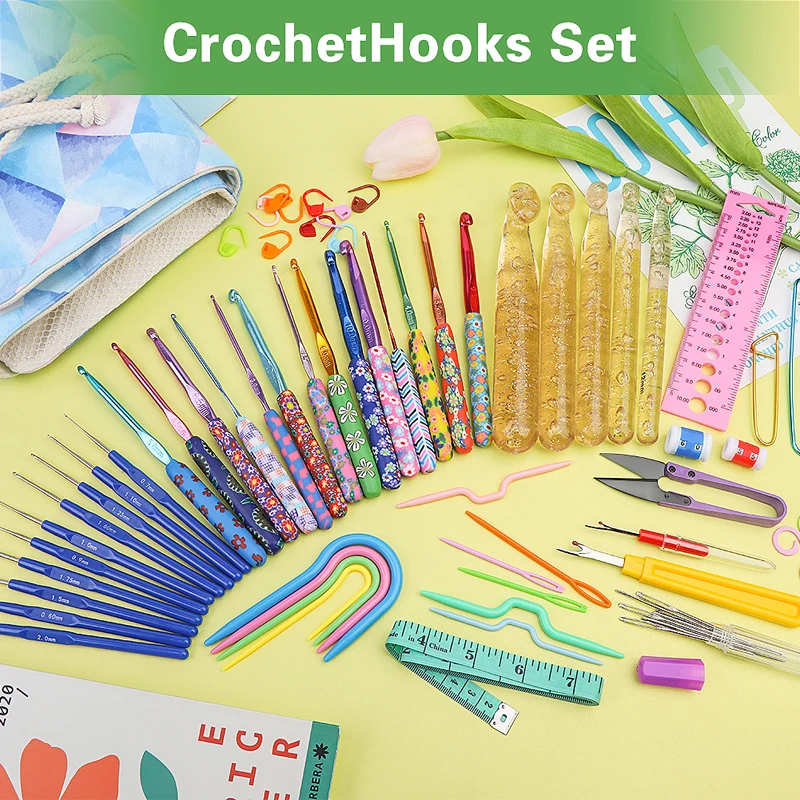 Sewing Crafts Multiple Crochet Kit Complete Diy Ergonomic Crochet Hooks