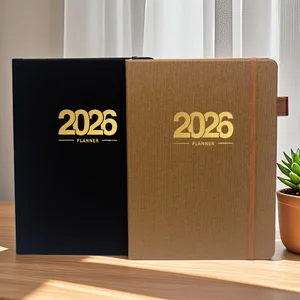 Wholesale 2026 A5 English Diary Notebook with All Year Calendar Custom Logo Fabric Hardcover Custom Color