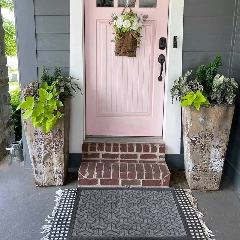 Welcome Doormat Front Door Mat Outdoor Indoor Entrance Doormat Low Profile 