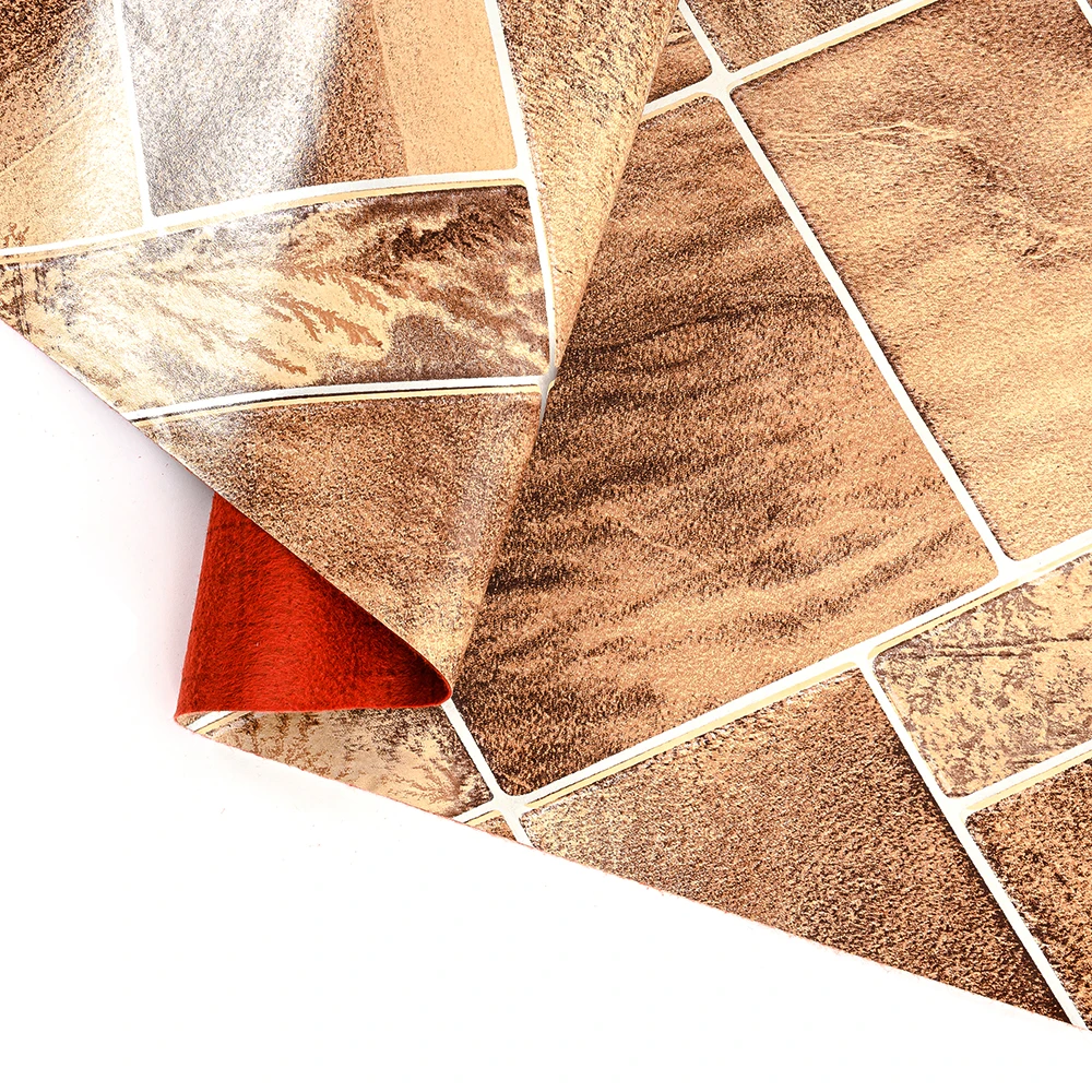 Wood Like PVC Linoleum Vinyl Flooring  Roll on Concrete