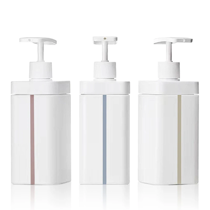 500ml 720ml HDPE Plastic Body Wash Bottle Visible Liquid Level Line Shampoo Bottle Cosmetic Emulsion Packaging Container
