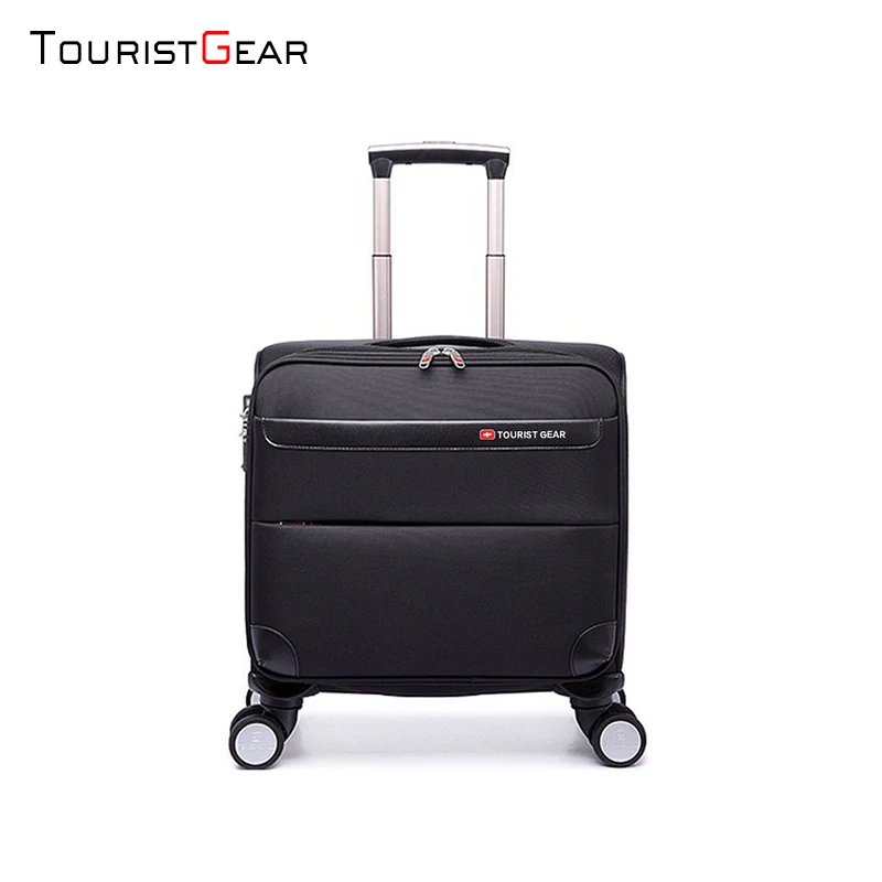 The best quality carry-on suitcase light tone 4 wheel travel trolley case nylon board case factory wholesale