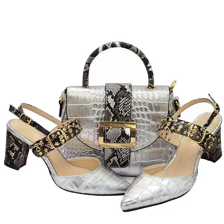 Matching Shoes and Bag Set for Women Top Handle Bags and 