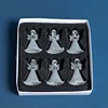 Large silver glass angel 6 Pack