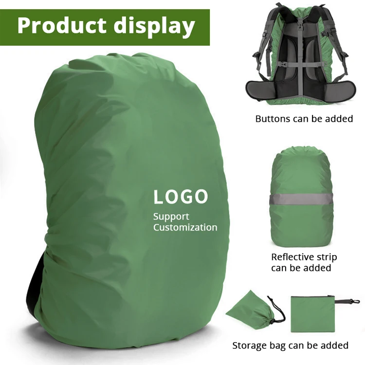 customized promotional outdoor backpack rainproof bag rain cover personalized Muka Custom Cover, Design with Storage Stay dry in style with our compact backpack poncho Promotional Adjustable Waterproof Dry Bags