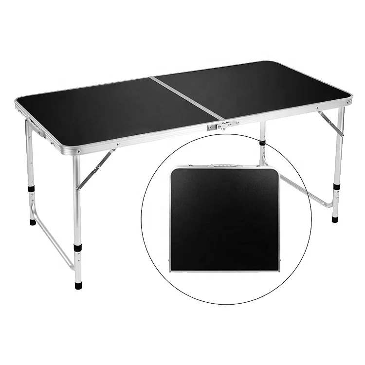 
 Hot sale fold camping table  4 ft aluminum beer pong game table height adjustable lightweight desk multi-function party table  