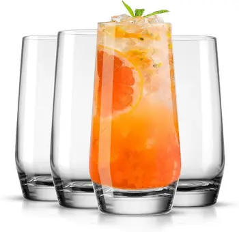 Modern 350ml Highball Glassware 4-Piece Set Large Unleaded Crystal Transparent Glass for Wine Sustainable Queyu Brand