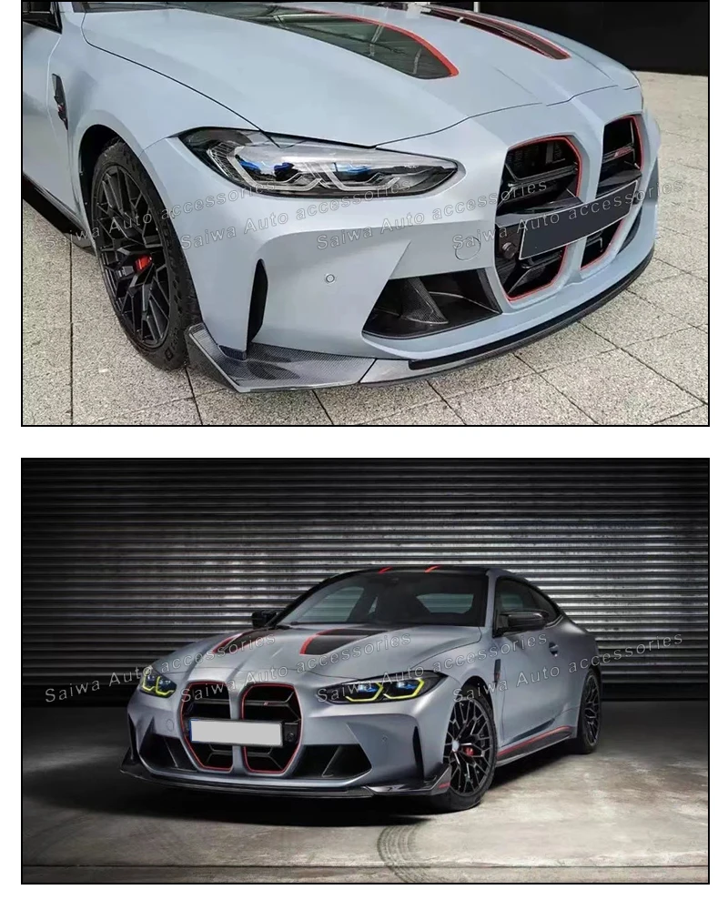 Carbon Fiber CSL Style Front Bumper Lip for BMW M3 M4 G80 G82 2021-2022 ...