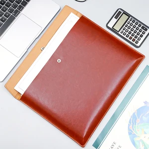 A4 Business File Bag Customized Leather File Bag PU Envelope Meeting Bag for Document