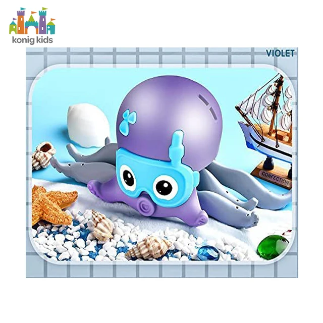 Konig Kids New Arrivals Pull Wind Up Walking Bath Toy Animal Octopus Amphibious Toy Toddler Bath Toys