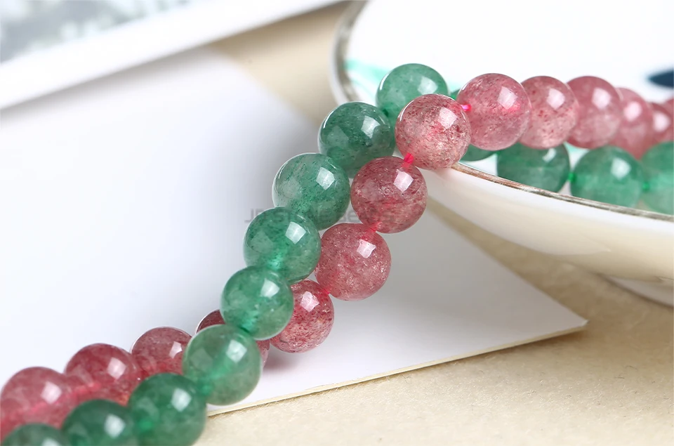 トルマリン ブレスレット strawberry crystal Strawberry Quartz bracelet