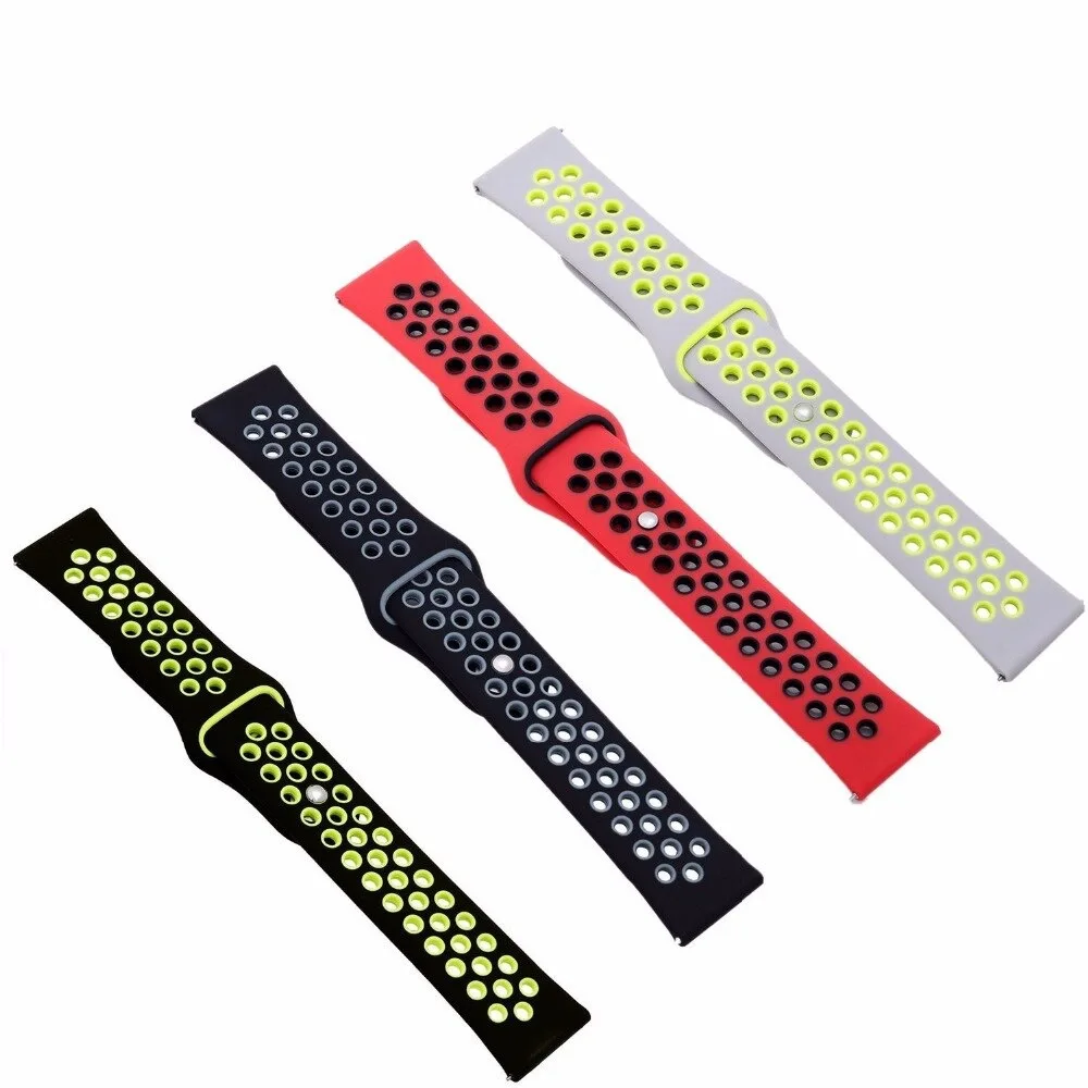 20mm 22mm Quick Release Waterproof Sporty Soft Silicone Rubber Replacement Watch Bands Straps