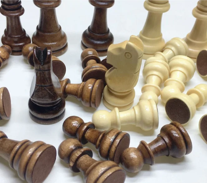 Wooden Chess Pieces Tournament Staunto Pieces Only 3.15” King Figures Game Pawns 