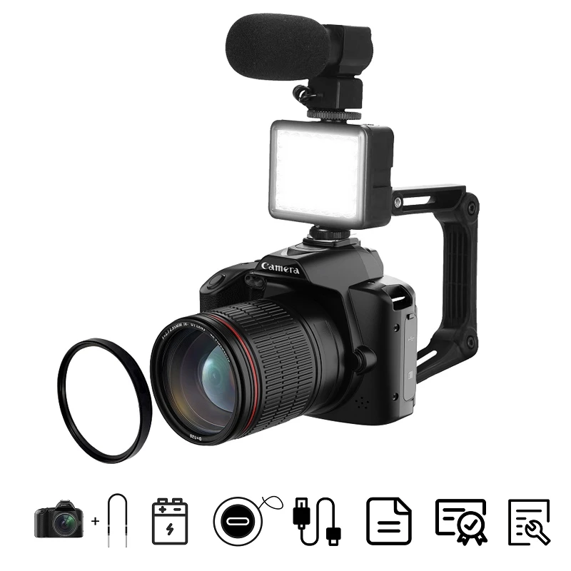 4Kデュアルカメラナイトビジョンビデオカメラ64MPWIFIデジタルカメラ
