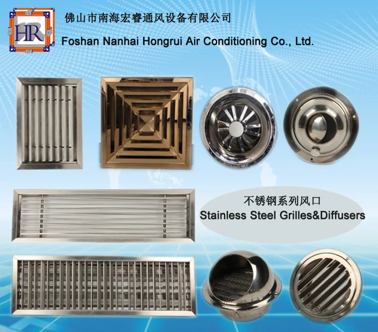 3 Way square Ceiling Diffuser / Aluminum Linear Slot air Diffuser Hvac ...