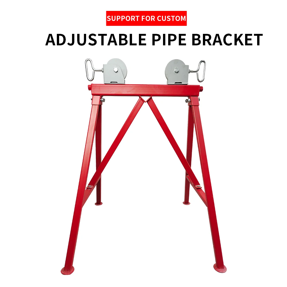 Roller Support Adjustable Height Adjustable Pipe Support With Wheel