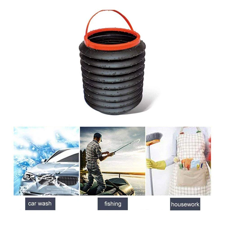 4L Portable Car Storage Box Waterproof folding collapsible bucket fishing bucket