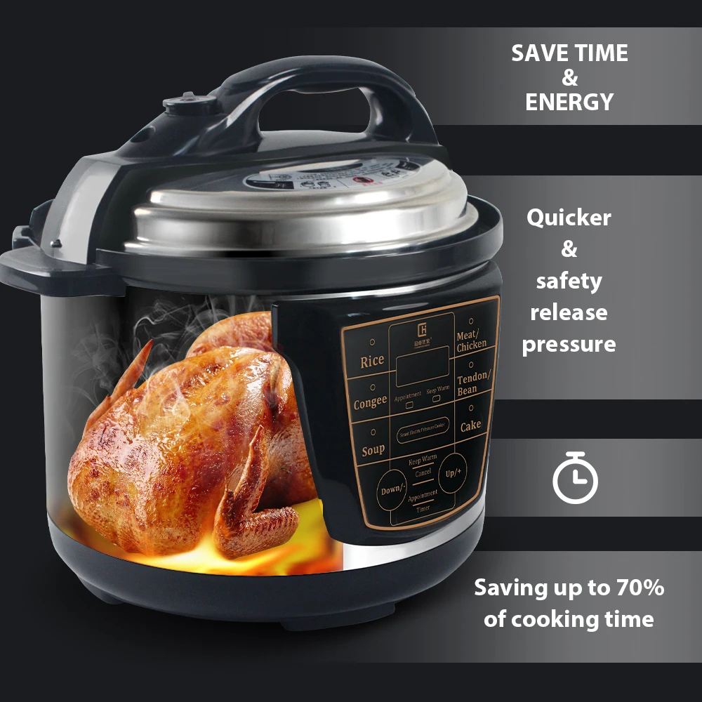 Commercial Pressure Cooker Multifunction Rice Cooker CE CB 6L~12L Stainless Steel 304 Electric Pressure Cooker