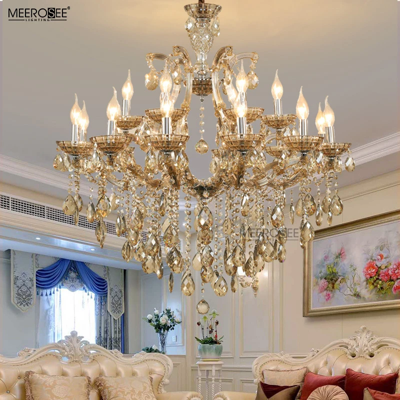 Meerosee Maria Theresa Chandelier Indoor Large Crystal Chandelier for Hotel Lobby Lights and Lighting home MD87225