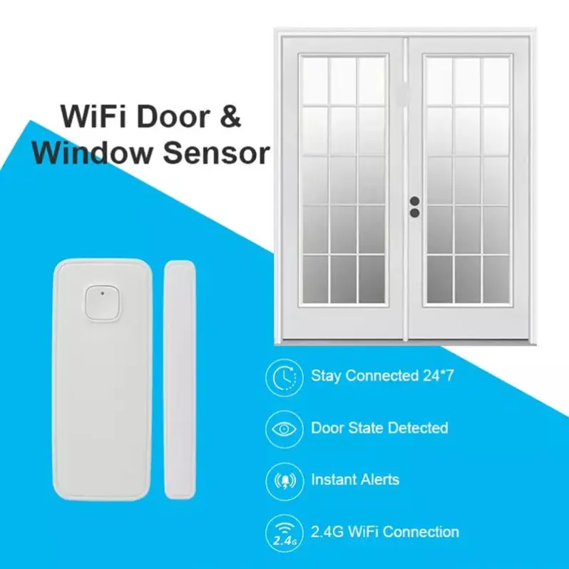Pack De 4 Sensores WiFi Para Puertas Y Ventanas – Sin Hub, Compatible Con Alexa Y Google Assistant