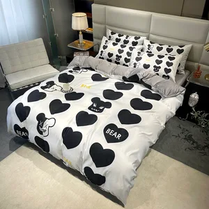 Manufacturers Wholesale Hotel Silk Washed Four-Piece Bedding Active Printed Luxury Quilt Set