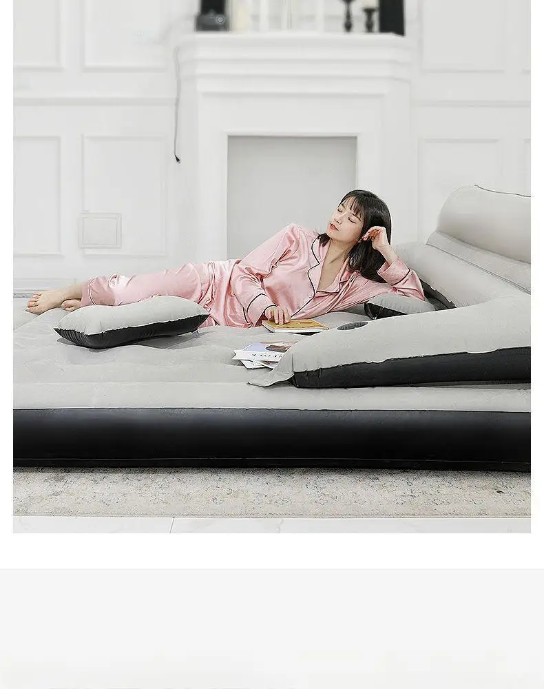 Design moderno Double Air Bed Colchão alta dobrável inflável para atividades ao ar livre para parques de campismo