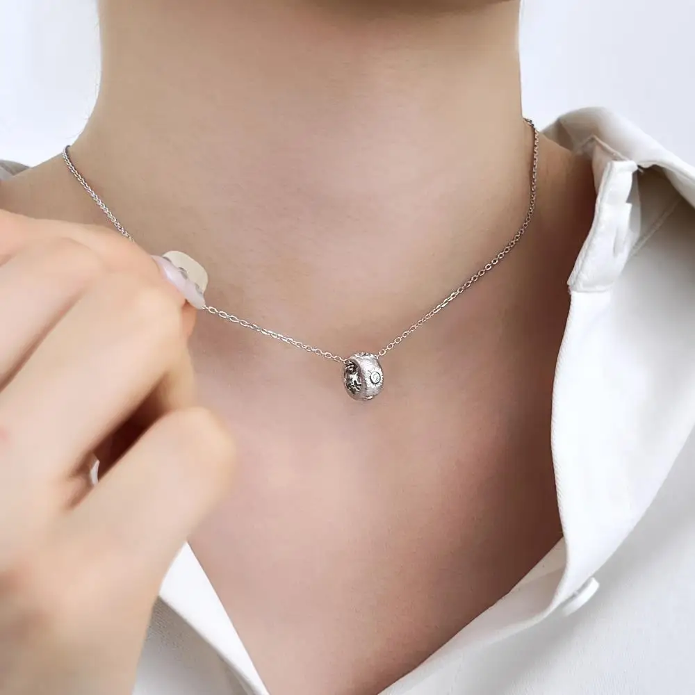 KAKODIY gold-plated luxury fashion 925 sterling silver jewelry pendant women's round tire shape necklace detail 6
