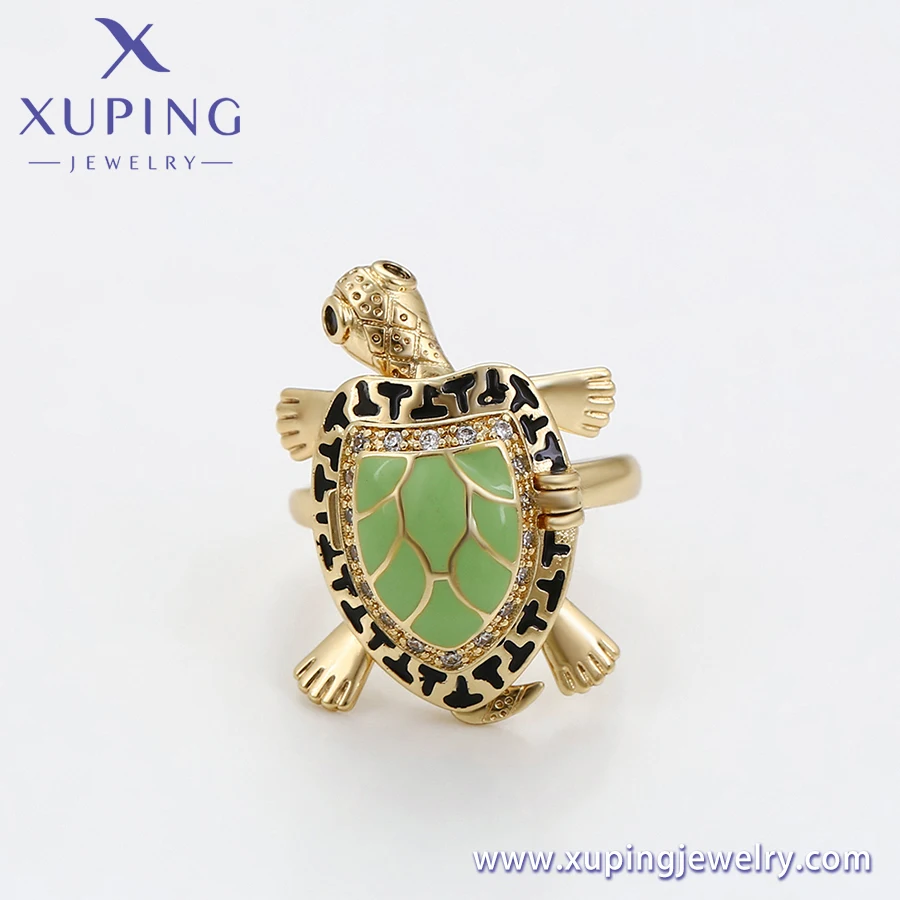X000962556 XUPING Jewelry 14K Gold Plated Animal Green Turtle Tortoise  Fashion Rings