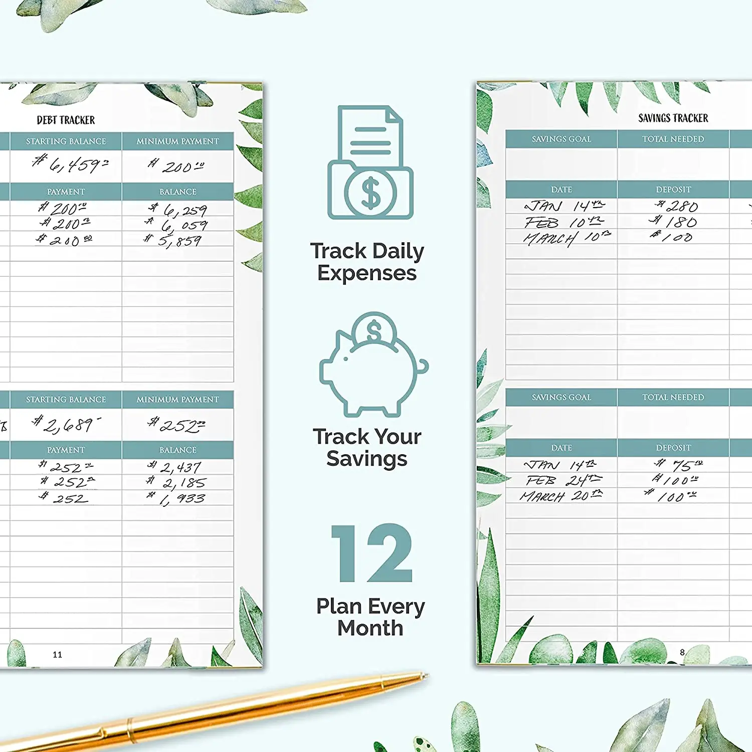 Financial Planner Organizer Expense Tracker Notebook Journal Budget Book