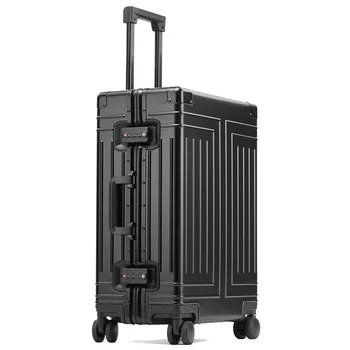 New style all aluminum magnesium alloy luggage large capacity aluminum frame pure metal suitcase password case
