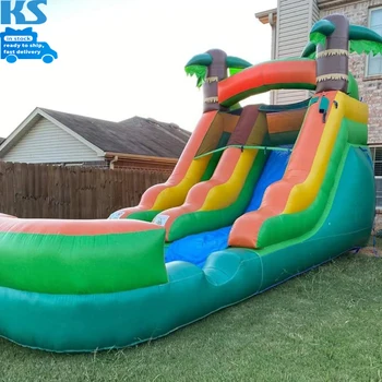 Outdoor home backyard 21ft inflatable bounce house water slide for kids inflatable bouncer with water slide Splash Pool