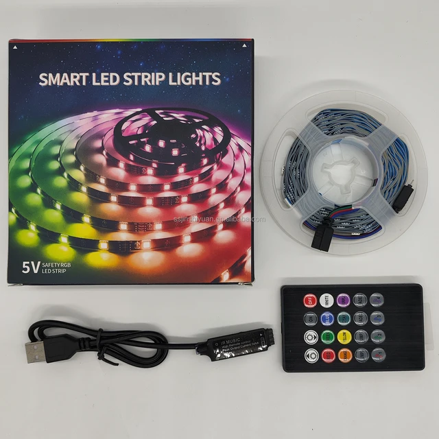 3M 5M 30LEDS RGB TV Backlight IP20 5V Smart home lights usb KIT IR remote control 24keys LED Strip SMD5050 RGB led strip light