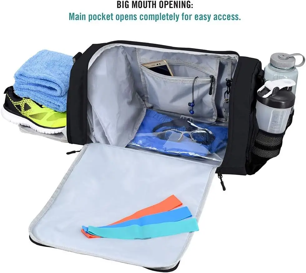 Dry and Wet Separation Holographic Sport Gym Travel Duffel Bag with ...