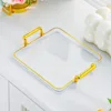 Transparent Gold Strip Tray - 4 Compartments