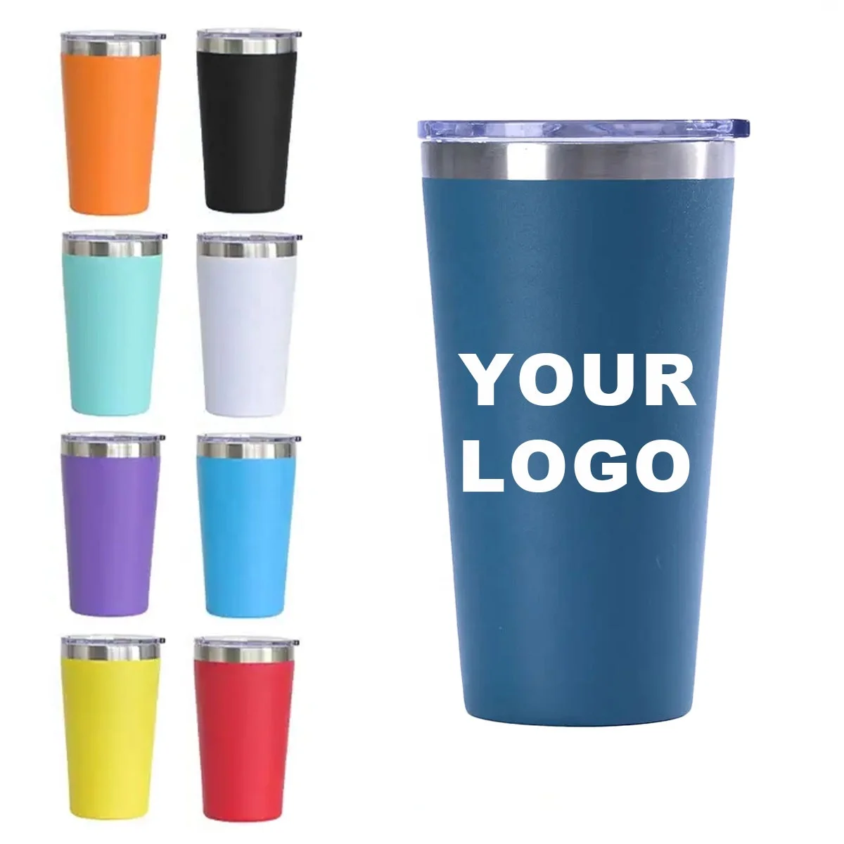 Custom logo 16oz insulated double walled stainless steel cup