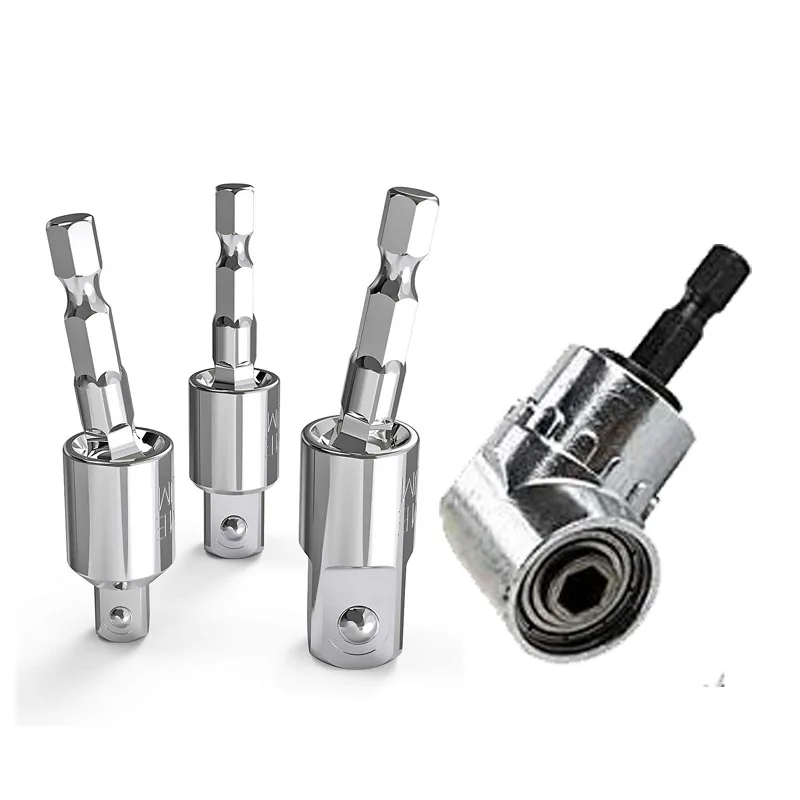 Flexible Drill Bit Extension Set with Right Angle Drill Attachment 1/4 3/8 1/2" Impact Grade Socket Adapter Sets