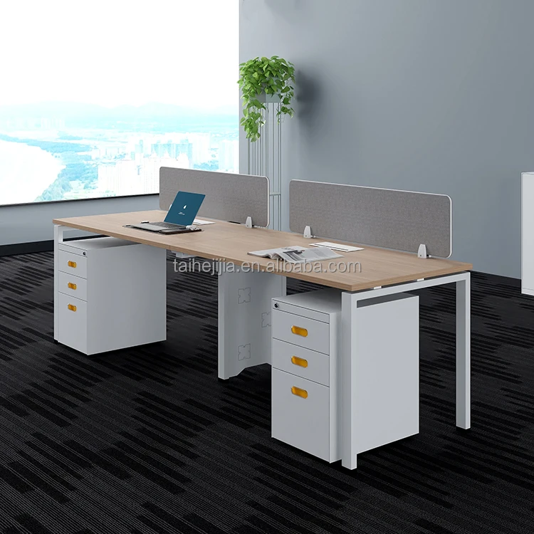 Modern Open Modular Multiple People Workstation Office Desk Furniture Design Work Office Table with Metal Leg for Office Space