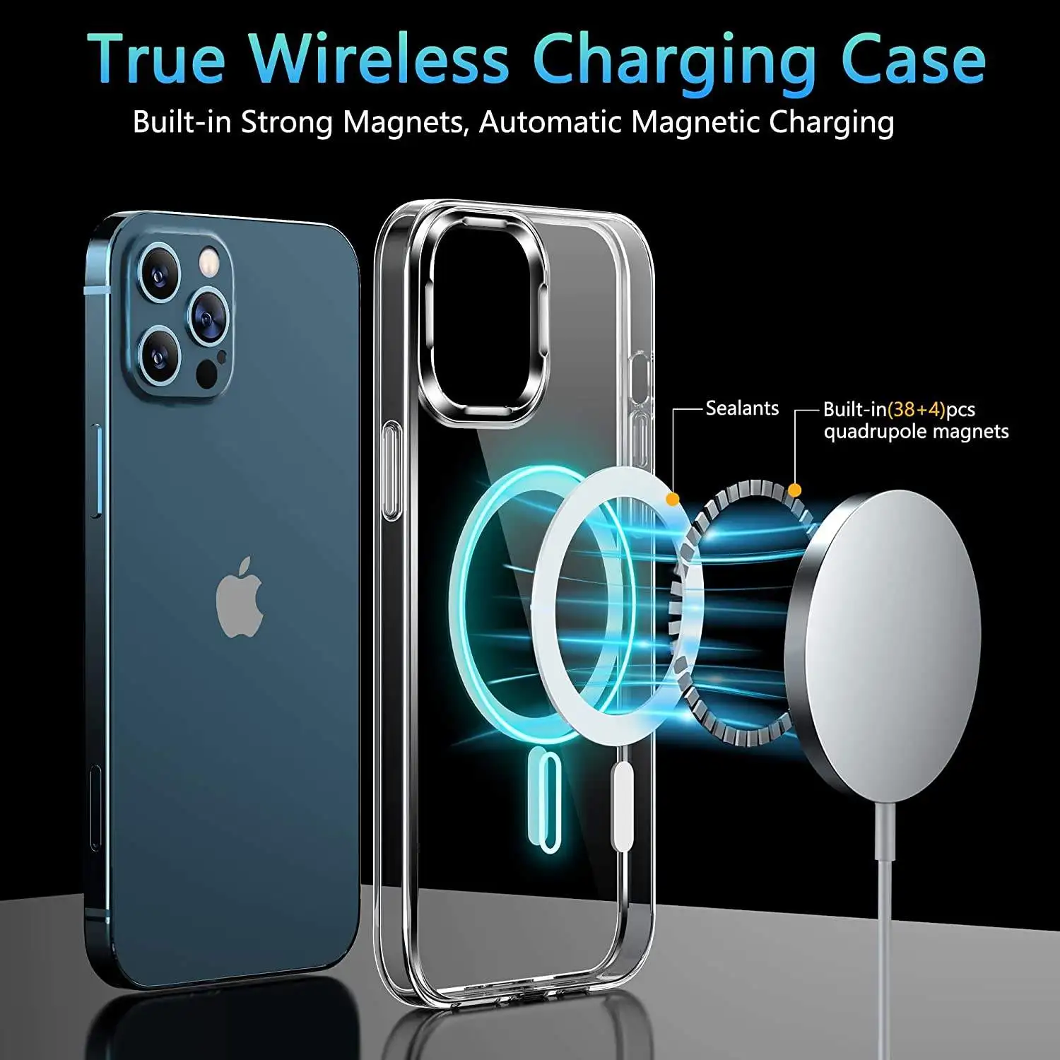 3 In 1 Magnetic Case With Screen Protector And Camera Protector For ...