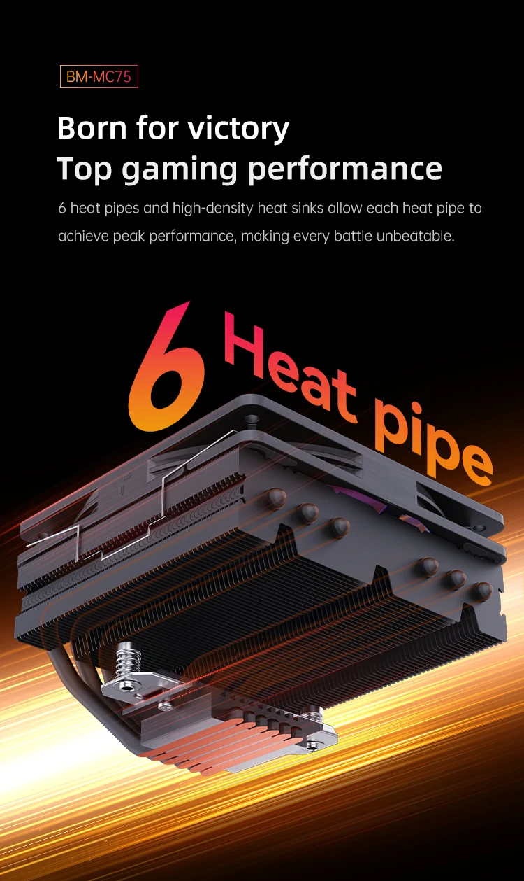 Heat Pipe Cpu Fan, SNOWMAN, PWM, FRGB - detail 14