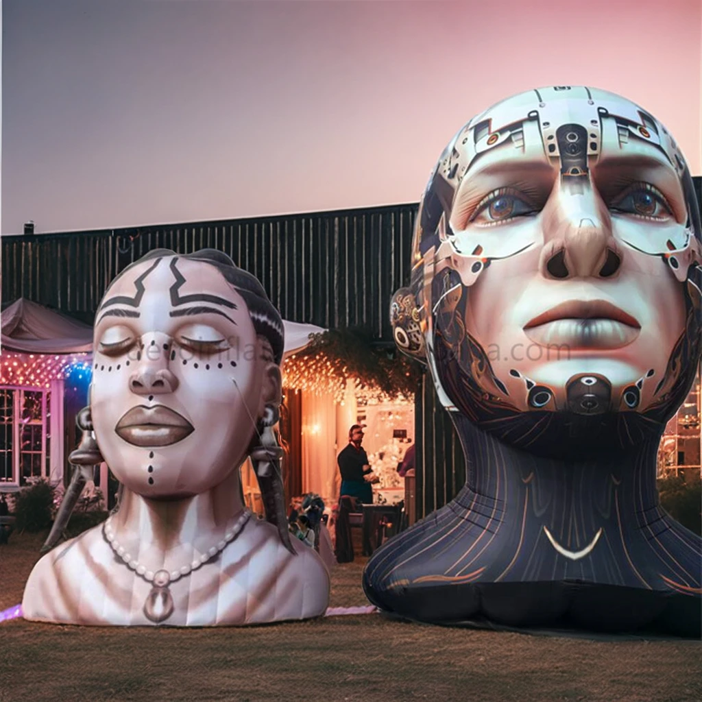 Giant Inflatable Customized Design Large AI Head Inflatable for Event Decoration