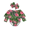 Estampado de calabaza de girasol azul cielo blancoLeopardo Hibisco tropical