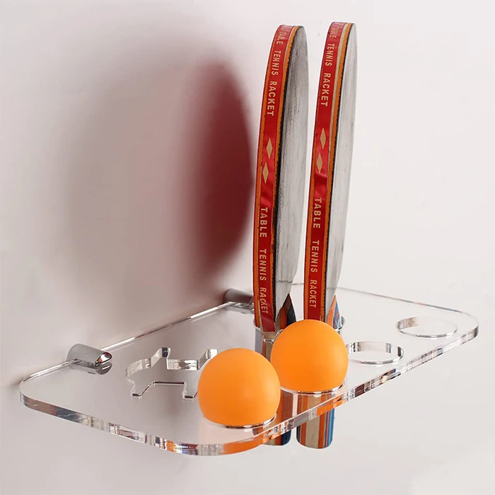 Wall Mounted Clear Acrylic Ping Pong Balls And Paddle Display Storage ...