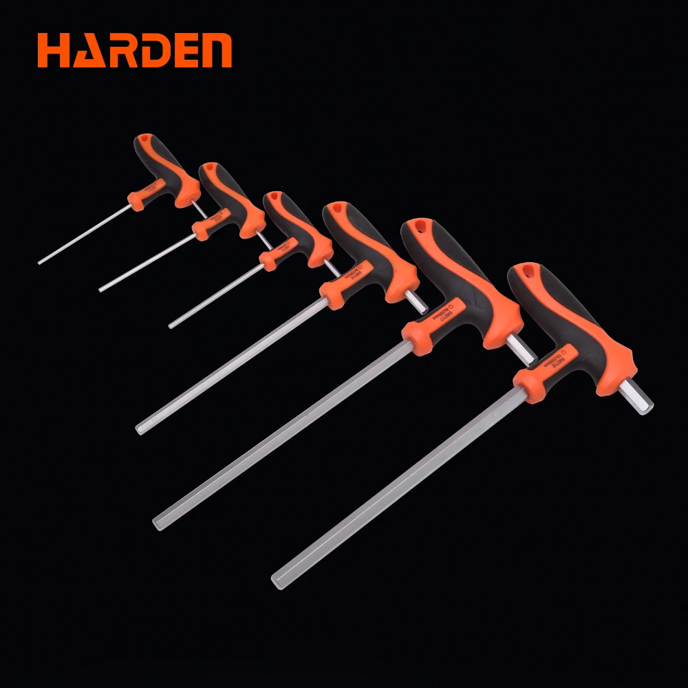 Harden 8pc T-Handle Hex Allen Key Set - Ball End, Metric 2-10mm, Chrome Vanadium Steel