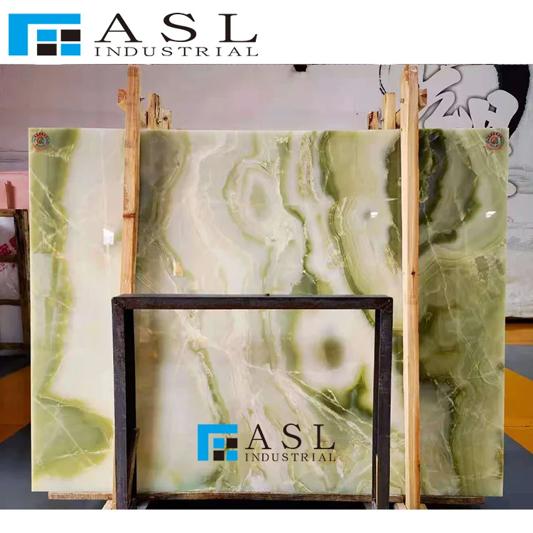 ASL onix verde natural onyx stone slabs low price green marble tiles polished translucent onyx verde onices verdes
