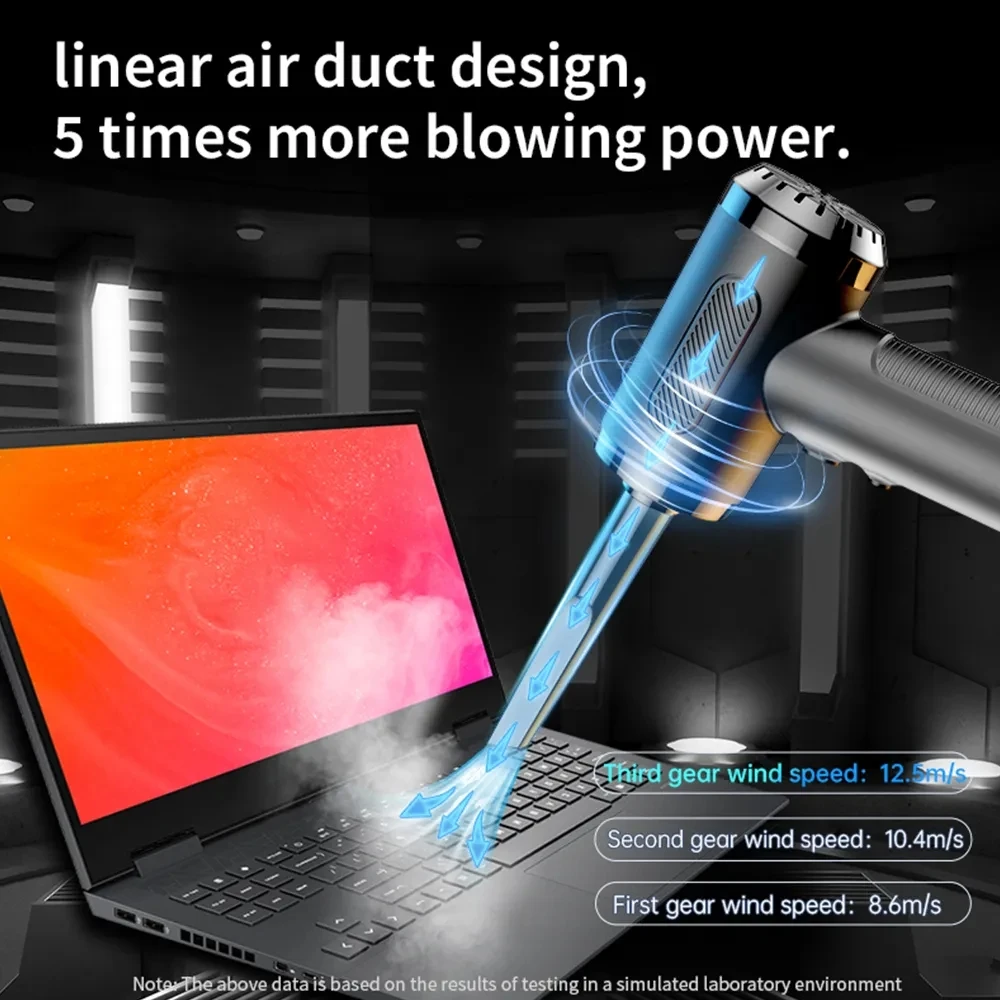 VC016B Model Electronic 2 in 1 Air Duster Cleaner 6000Mah 51000rpm 3 Level 68W Power Small Mini Desk 2 in 1 Vaccum and Blower