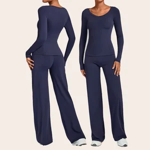 High Waist Lightweight Quick-Dry Yoga Set Winter Naked Sensation Tight Fitness Workout Running Sportswear 2-Piece