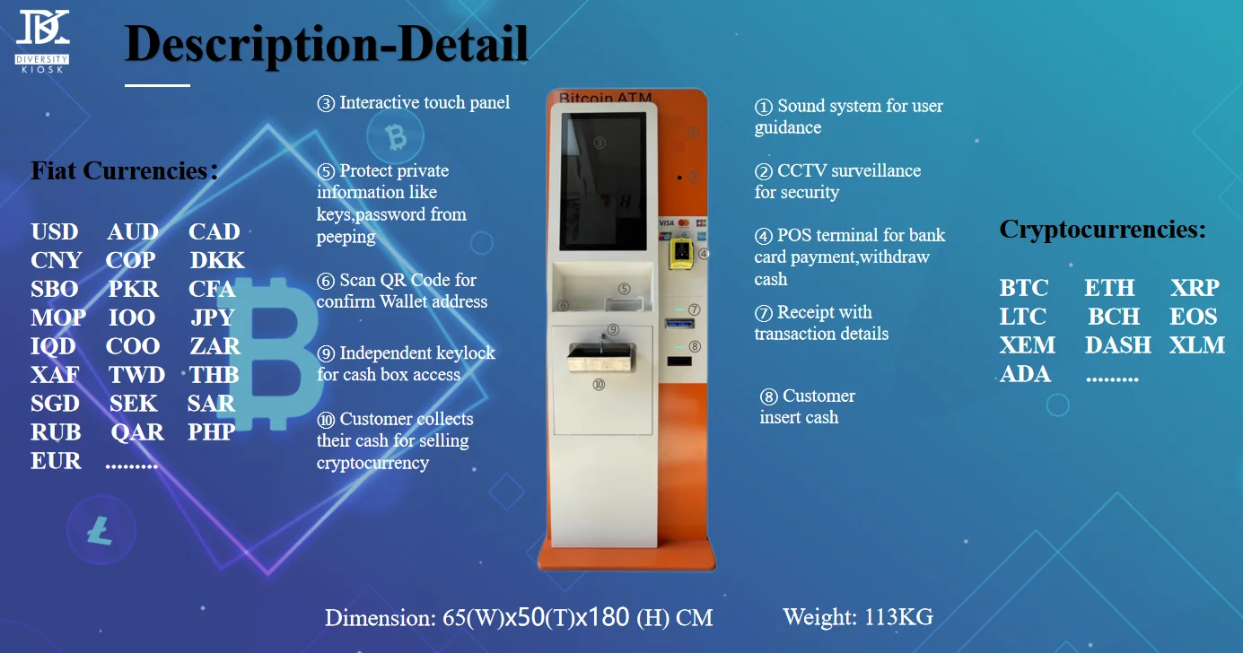 10 Inch Payment Kiosk Money Changer Crypto Atm Connected To Coinbase ...