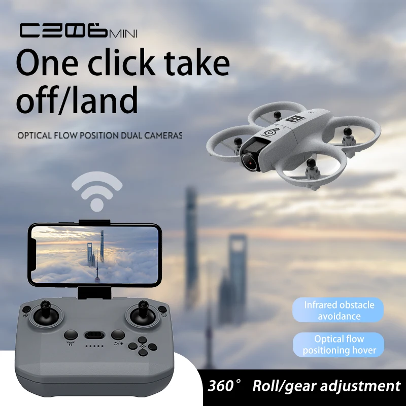 WIFI FPV RC Drone Quad with Dual Camera 4K, Lights Control and Obstacle Avoidance for Kids