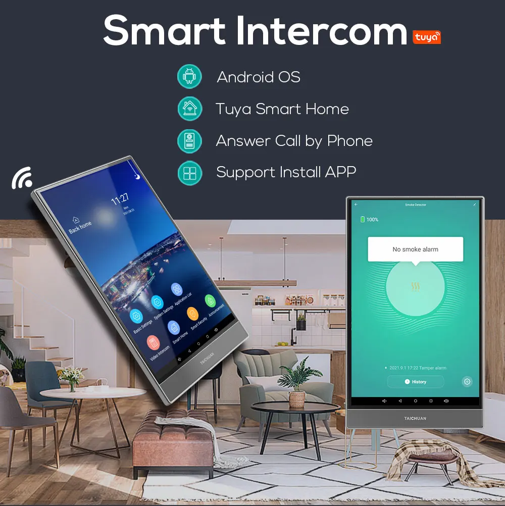 8 Inch Android Tablet for Smart Home Control Support Install Apps Portrait Touch Screen Indoor Monitor POE Power Intercom